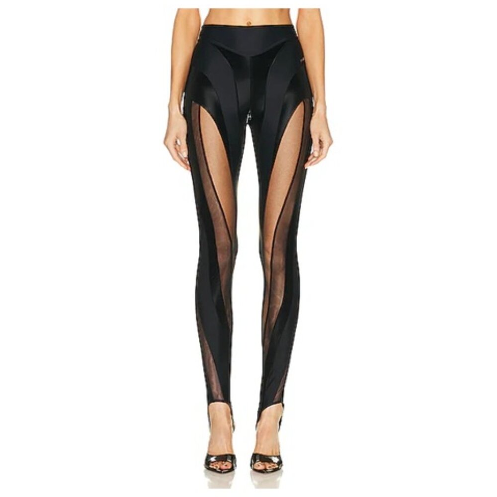 Mugler Paneled Stirrup Leggings Sz 42 $690